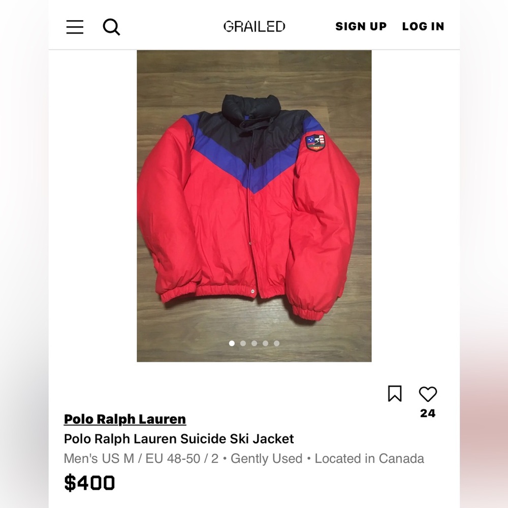 Vintage 80s 90s POLO Ralph Lauren Suicide Ski Down Puffer Jacket XL 100% COTTON - Picture 15 of 16